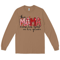 Toasted Coconut this mama wears her heart on her gleeve Long Sleeve Tee - MaliasSmallBusiness