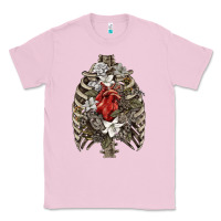 Bubblegum Pink Skeleton Rib Cage Heart Classic Tee - RanaPortraitStore
