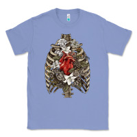 Colony Blue Skeleton Rib Cage Heart Classic Tee - RanaPortraitStore