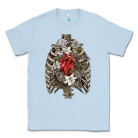 Dusty Blue Skeleton Rib Cage Heart Classic Tee - RanaPortraitStore
