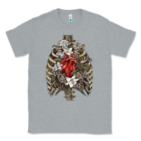 Heather Grey Skeleton Rib Cage Heart Classic Tee - RanaPortraitStore