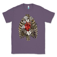 Lavender Skeleton Rib Cage Heart Classic Tee - RanaPortraitStore
