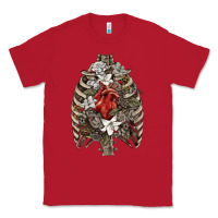 Red Skeleton Rib Cage Heart Classic Tee - RanaPortraitStore