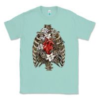 Seafoam Skeleton Rib Cage Heart Classic Tee - RanaPortraitStore