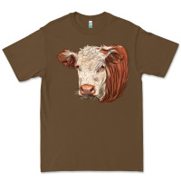 Cacao hereford cow face Premium Tee - LillyAllenDesigns