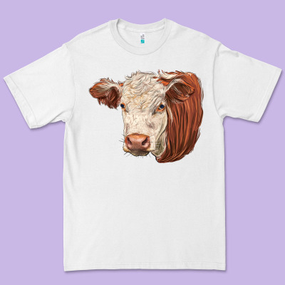 Hereford Cow Face Premium Tee Designed By Lillyallendesigns