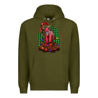 Army Green christmas rooster Premium Hoodie - BarkalooDesign