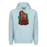 Blue Mist christmas rooster Premium Hoodie - BarkalooDesign