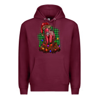 Burgundy christmas rooster Premium Hoodie - BarkalooDesign