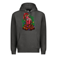 Charcoal Heather christmas rooster Premium Hoodie - BarkalooDesign
