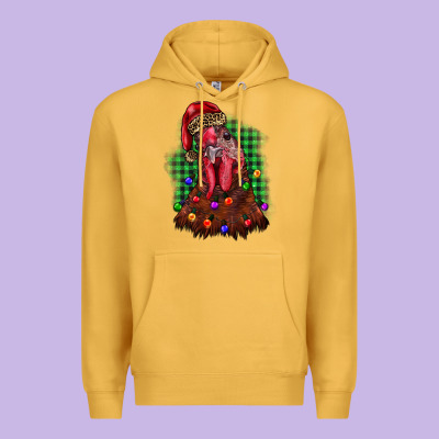Christmas Rooster Premium Hoodie Designed By Barkaloodesign