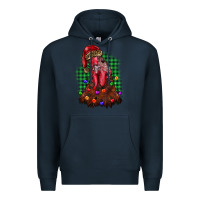 Navy christmas rooster Premium Hoodie - BarkalooDesign