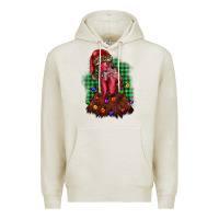 Oatmeal Heather christmas rooster Premium Hoodie - BarkalooDesign