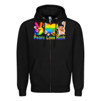 Black peace love rock pride Zipper Hoodie - texasbilliewilder