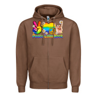 Chestnut peace love rock pride Zipper Hoodie - texasbilliewilder