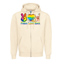 Sandshell peace love rock pride Zipper Hoodie - texasbilliewilder