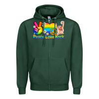 Peace Love Rock Pride Zipper Hoodie | Teevron