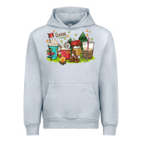 Heather Grey camp coffee drink Urban Hoodie - MaliasSmallBusiness