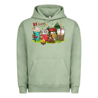 Pigment Oil Green camp coffee drink Urban Hoodie - MaliasSmallBusiness