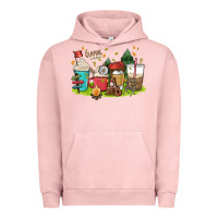 Pigment Salmon camp coffee drink Urban Hoodie - MaliasSmallBusiness