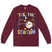 Burgundy tis the season volleyball Long Sleeve Tee - MaliasSmallBusiness