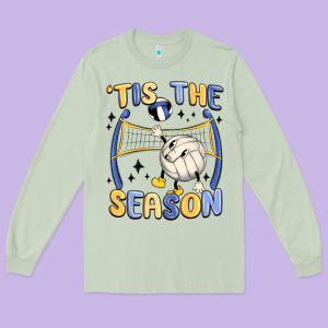 Tis The Season Volleyball Long Sleeve Tee Designed By Maliassmallbusiness