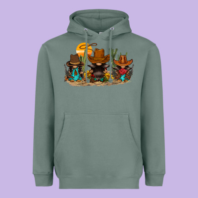Western Gnomies Heavyweight Hoodie Designed By Fadigitalartstudio