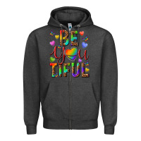 Charcoal Heather pride be you tiful Zipper Hoodie - texasbilliewilder