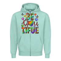 Seafoam pride be you tiful Zipper Hoodie - texasbilliewilder