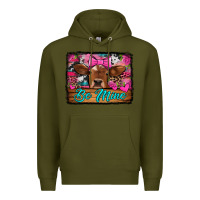 Army Green be mine valentine's day cow Premium Hoodie - Jasminsmagicworld