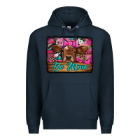 Navy be mine valentine's day cow Premium Hoodie - Jasminsmagicworld