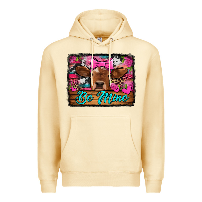 Be Mine Valentine's Day Cow Premium Hoodie by Jasminsmagicworld | Teevron