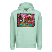 Seafoam be mine valentine's day cow Premium Hoodie - Jasminsmagicworld