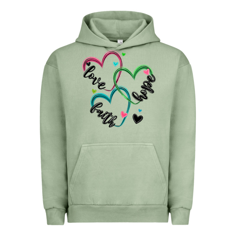 Faith Hope Love Urban Hoodie by MaliasSmallBusiness | Teevron