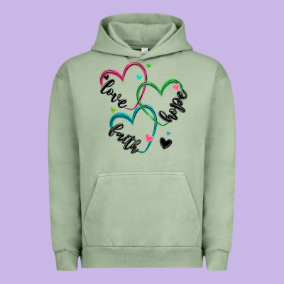 Faith Hope Love Urban Hoodie Designed By Maliassmallbusiness