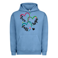 Pigment Pebble Blue faith hope love Urban Hoodie - MaliasSmallBusiness
