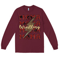 Burgundy wrestling mama Long Sleeve Tee - MaliasSmallBusiness