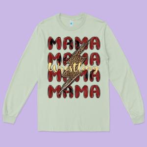Wrestling Mama Long Sleeve Tee Designed By Maliassmallbusiness