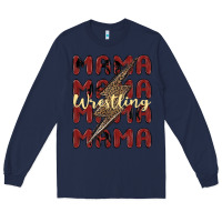 Navy wrestling mama Long Sleeve Tee - MaliasSmallBusiness