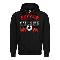 Black my favorite soccer player calls me mom Zipper Hoodie - Zillion Design Studio