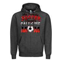 Charcoal Heather my favorite soccer player calls me mom Zipper Hoodie - Zillion Design Studio