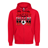 Red my favorite soccer player calls me mom Zipper Hoodie - Zillion Design Studio