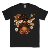Black baseball afro messy bun Classic Tee - texasbilliewilder