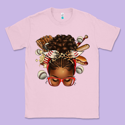 Baseball Afro Messy Bun Classic Tee Designed By Texasbilliewilder