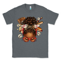 Charcoal Heather baseball afro messy bun Classic Tee - texasbilliewilder