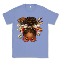 Colony Blue baseball afro messy bun Classic Tee - texasbilliewilder