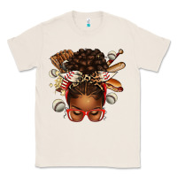 Natural baseball afro messy bun Classic Tee - texasbilliewilder