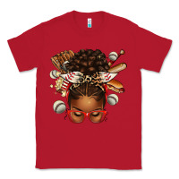 Red baseball afro messy bun Classic Tee - texasbilliewilder