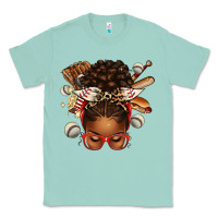 Seafoam baseball afro messy bun Classic Tee - texasbilliewilder