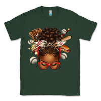 Sports Green baseball afro messy bun Classic Tee - texasbilliewilder